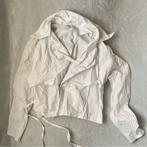 Zara -White Buttoned Top with Lightweight Texture